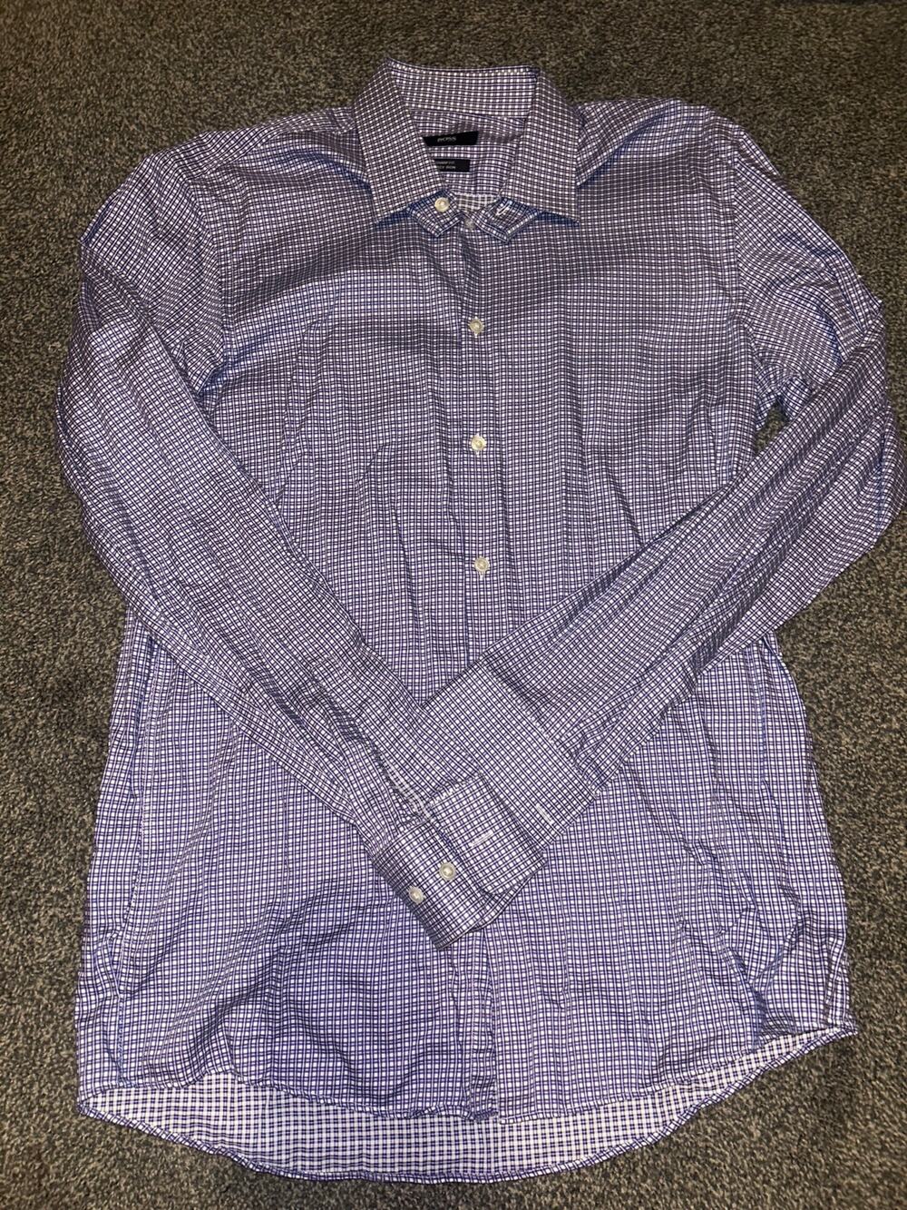 Hugo boss sharp fit easy iron purple button up size large